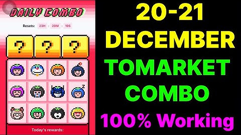 Tomarket Daily Combo | Tomarket Combo 20 & 21 December | Tomarket Combo Today |