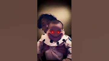 Baby 👻 Horrify Trying tik tok filter 😂 wait for me 😝 scaryface #shorts #funniestvideo #scary