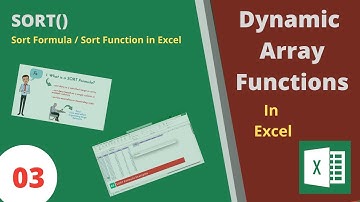 03 SORT Formula in Excel | How to use Sort Function in Excel | Dynamic Array Function