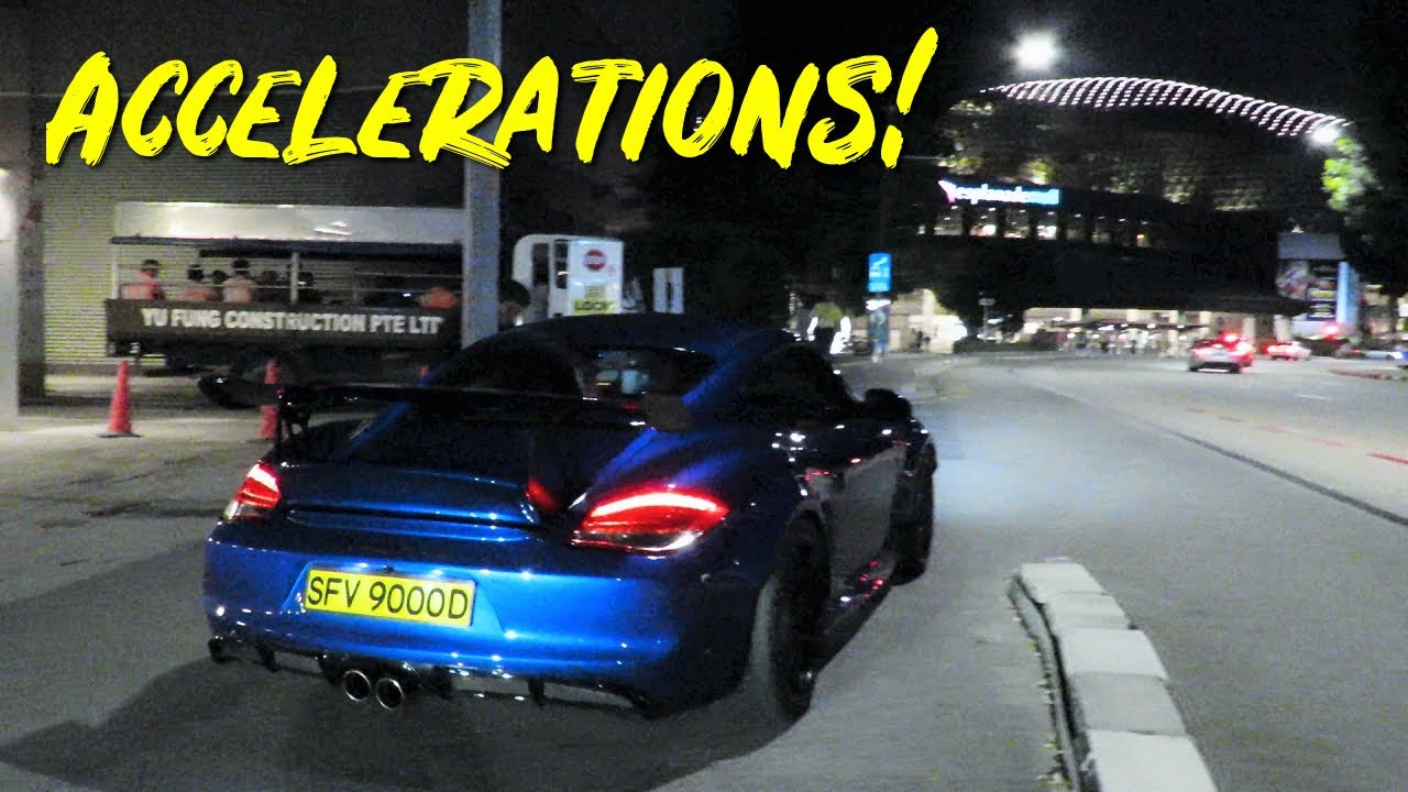 Porsches Leaving a Car Meet - P9 Club Singapore