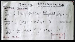 Numerical differentiation/ Newton's Forward/ Newton's backward/ Engineering maths #differentiation
