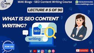 What is SEO Content Writing? | MAK Blogs #seocontentwritingcourse #seohacks #makblogs #seocourse Resimi