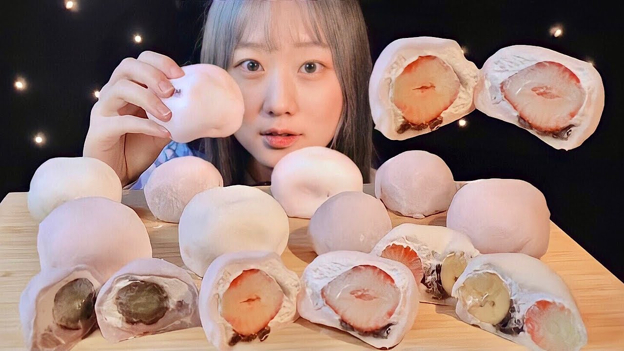 ASMR 養老軒 ふるーつ大福 Fruit Daifuku 과일 찹쌀떡【咀嚼音/大食い/Mukbang/Eating Sounds】