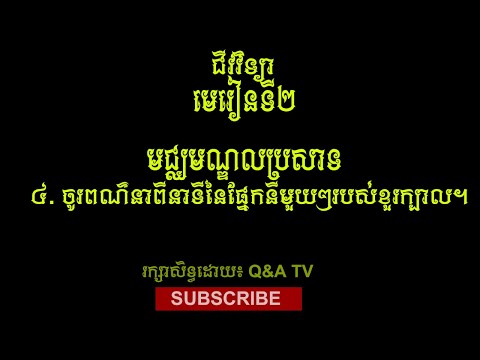 ជីវវិទ្យា មេរៀនទី២ ចូរពណ៌នាពីនាទីនៃផ្នែកនីមួយៗរបស់ខួរក្បាល? | Q&A TV