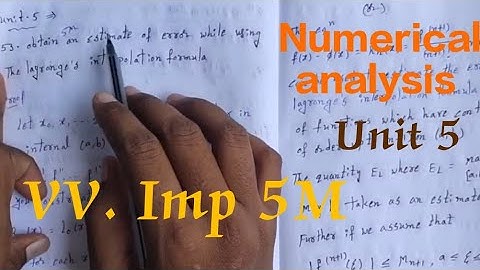 Degree 3rd year 6th sem Numerical analysis Unit 5 estimate of errors Lagrange interpolation formula