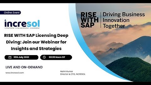 Webinar RISE WITH SAP Licensing Deep Diving