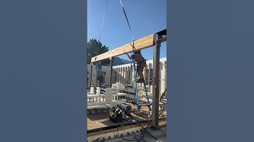 My 72 year old dad and I DIY  installing a 26’ long glulam beam in the 48’ tall #ICF home build