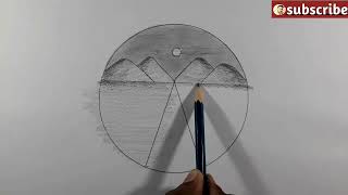 Circle drawing - Easy circle drawing - Easy pencil drawing - easy scenery drawing