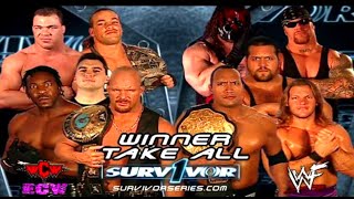 Dangerous match Survivor Series The Rock Big Show Kane & Undertaker VS Kurt Angle Shane McMahonBooke