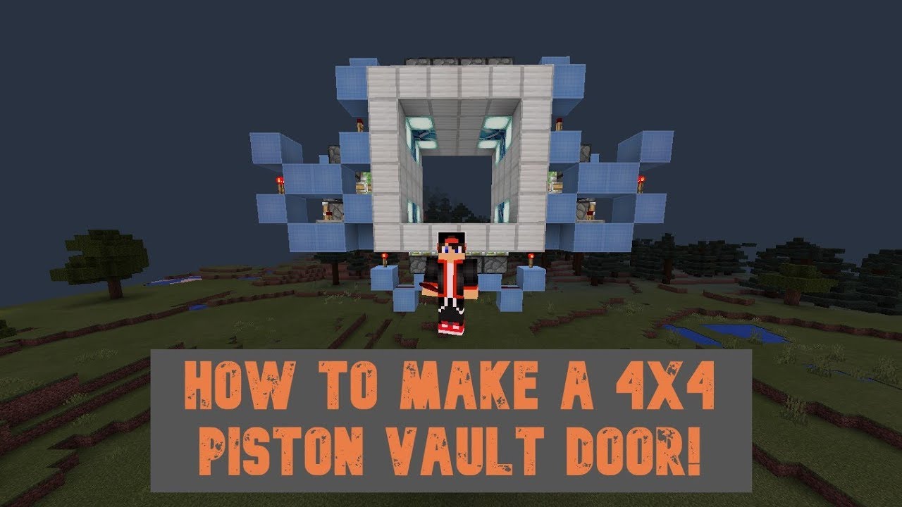 How to make a 4x4 piston vault door in Minecraft! - YouTube