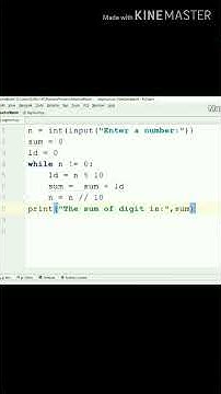 Program to calculate sum of all digits of a number in Python - YouTube