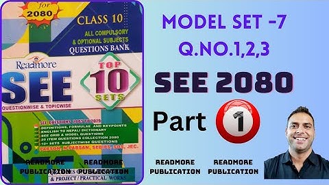 Model set 7 solutions part -1||Readmore publication||SEE 2080