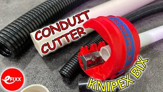 KNIPEX BiX  compact plastic conduit cutter (or pipes if you're a PLUMBER)