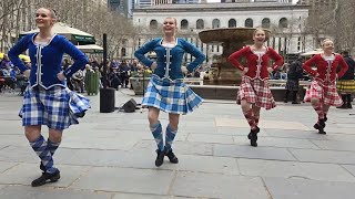 Scotland PIPES & DRUMS before 2024 Tartan Day Parade NYC LIVE