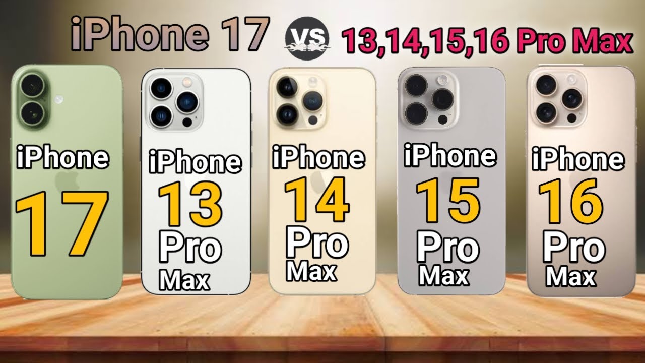 iPhone 17 vs 13 vs 14 vs 15 vs 16 Pro Max Specs ⚡ - YouTube