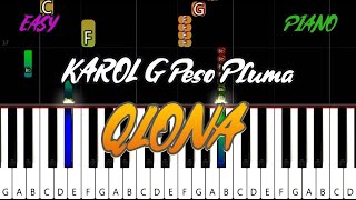 KAROL G Peso Pluma - QLONA - Easy Piano Lesson screenshot 2