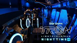 Tron Lightcycle Run Nighttime POV 4K | Walt Disney World