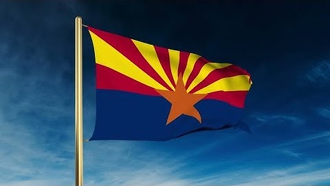 4K arizona flag slider style. Waving in the win with cloud background animation Stock video