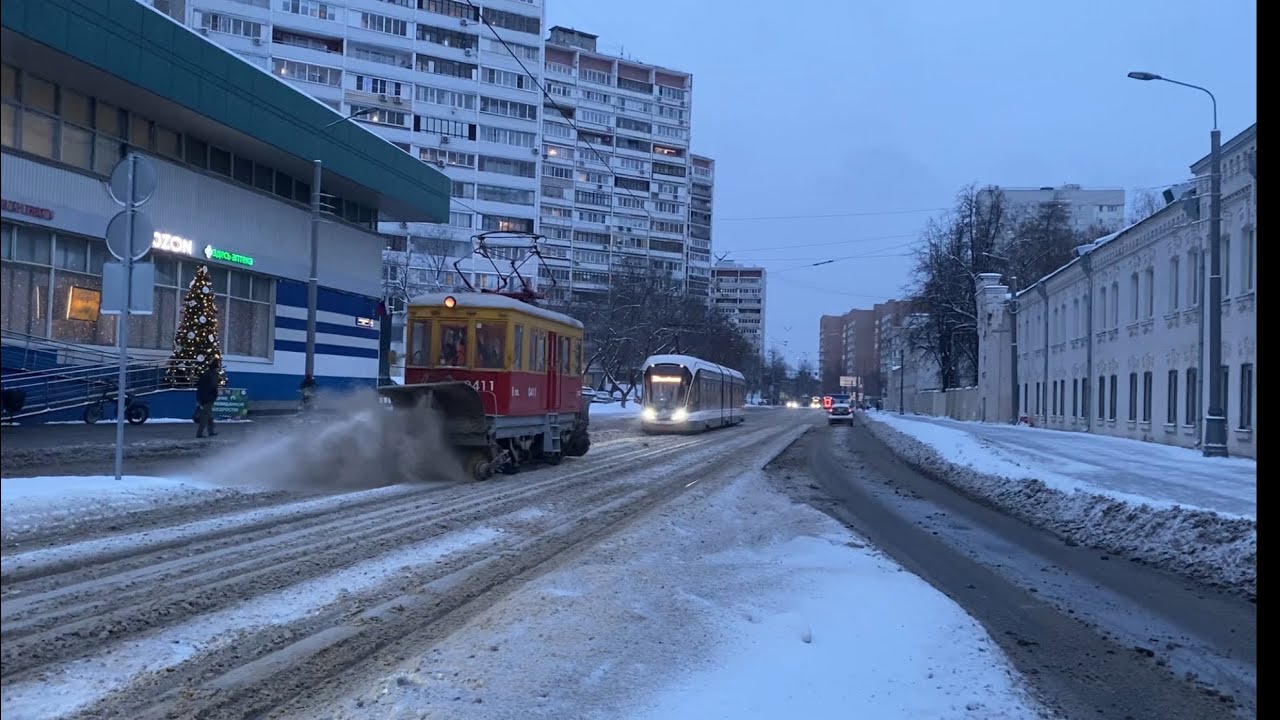 «Очистка трамвайных путей от снега» Снегочист ГС-4 №0411