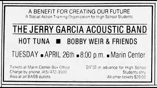 Jerry Garcia Acoustic Band  4/26/88  Marin County Veteran's Auditorium  San Rafael, CA  aud