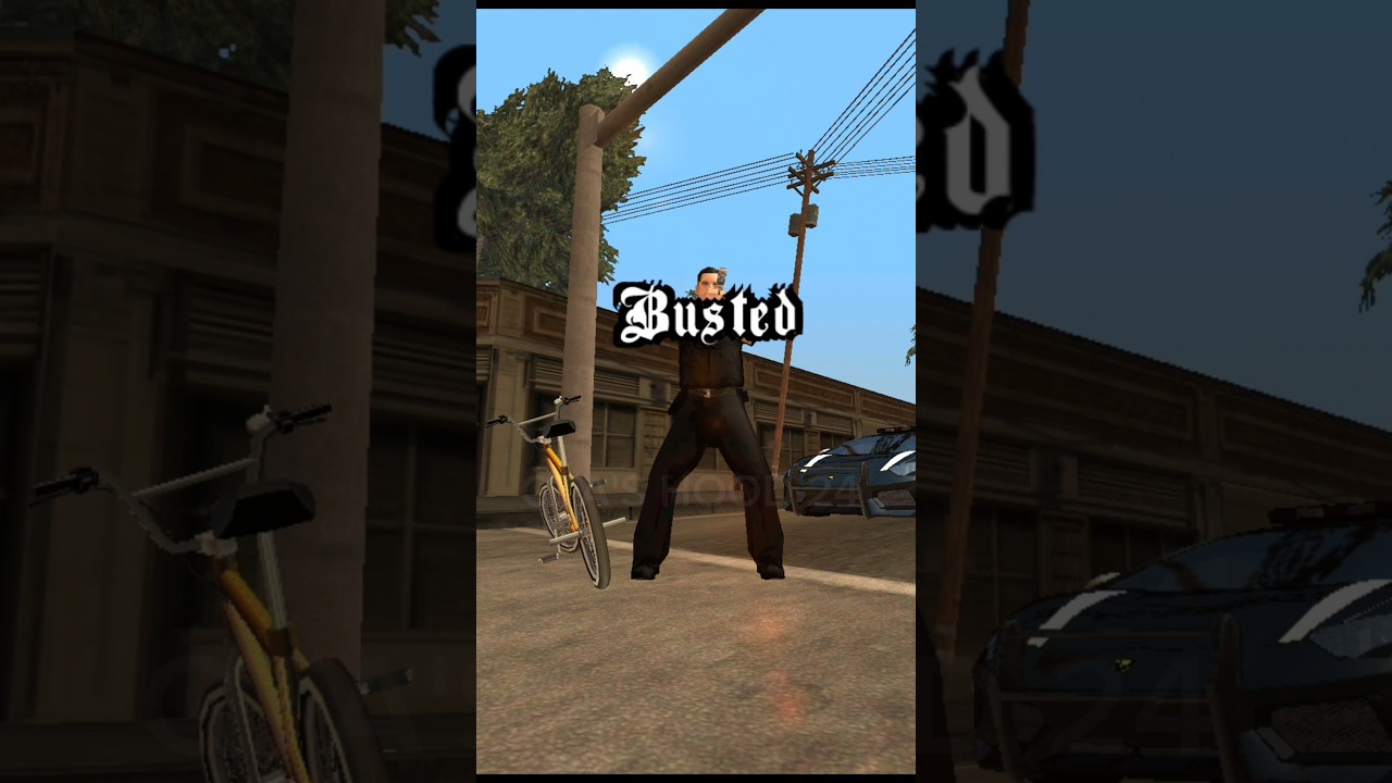 IF YOU HIT COP'S VEHICLE WITH A BYCYCLE - GTA SAN ANDREAS. 