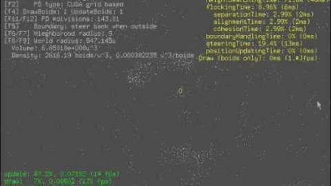 Towards one million flocking boids using CUDA (real-time)