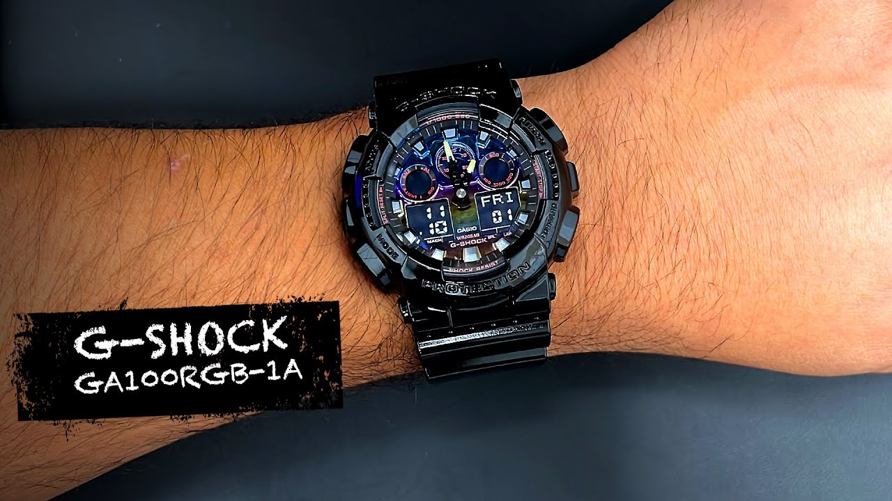 Casio G-Shock GA100RGB-1A Rainbow Dial - YouTube