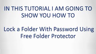 How to password protect folders on windows 7/8