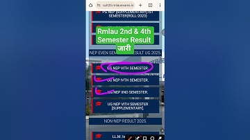 rmlau result 2025 new update | rmlau result 2025 new update 2nd & 4th Semester