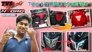 TVS Ntorq Modified🔥 | Headlight🔥 | Tail light 🔥| Graphics Modifications  by #CAR EXPERTS Silchar 🇮🇳