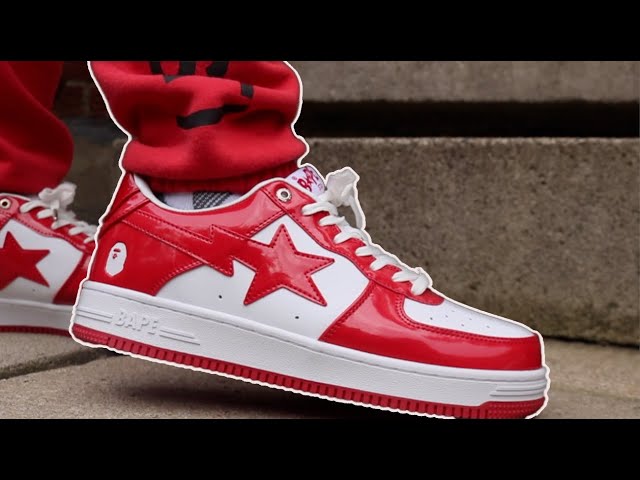 Best Colour?1 BAPE STA Patent Leather White Red (2023) (ON FOOT)