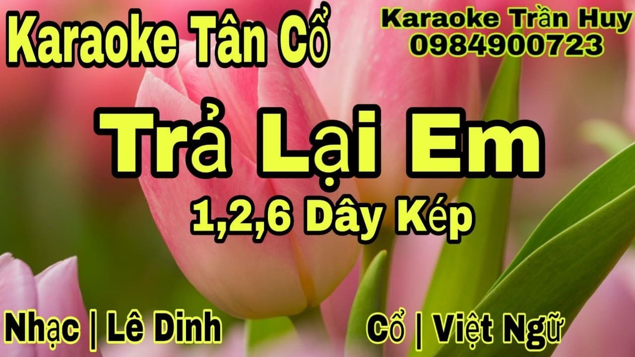 Karaoke Tân Cổ | Trả Lại Em | 1,2,6 Dây Kép | Beat Trần Huy 2020