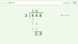 Long Division Problem 448/3: Step-by-Step Video Solution