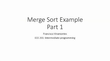 Merge Sort Example Part 1