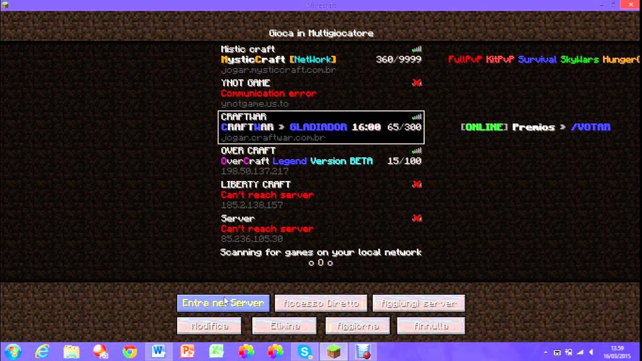 Alcuni Ip Dei Server Per Minecraft 1 5 2 By Minecraft Channel