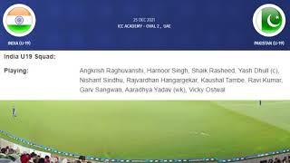 ACC U19 Asia Cup 2021 India U19 vs Pakistan U19 Live Scores & Commentary