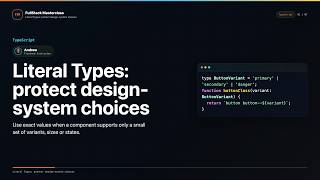 Literal Types Explained | FullStack Masterclass TypeScript Course