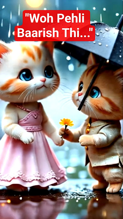 '❣️Woh Pehli Baarish Thi...'#short #cat #trending #viral ❣️☔