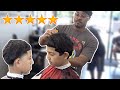 12 year old straight hair waver gets haircut by worlds best barber 💈🔥