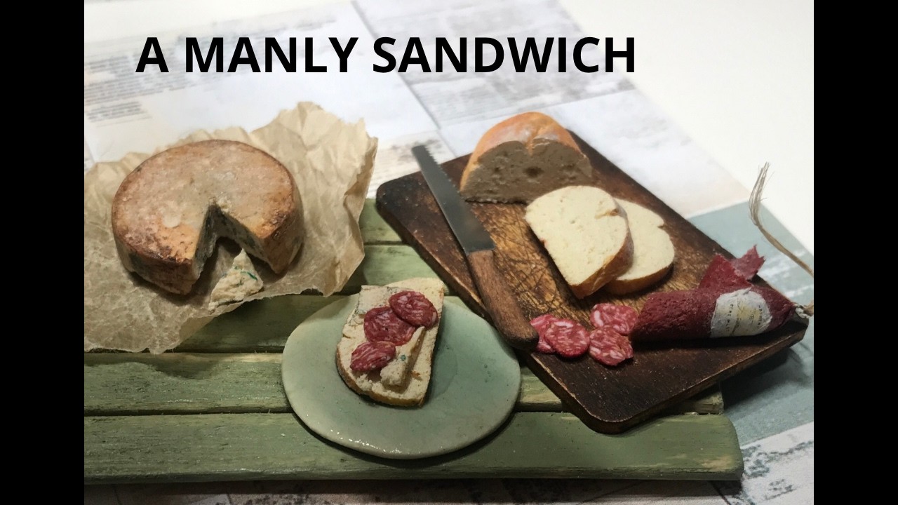 How to make a Miniature Gorgonzola and Salami sandwich in Polymer Clay