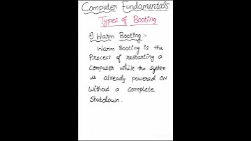 Types of Booting | Computer Fundamentals