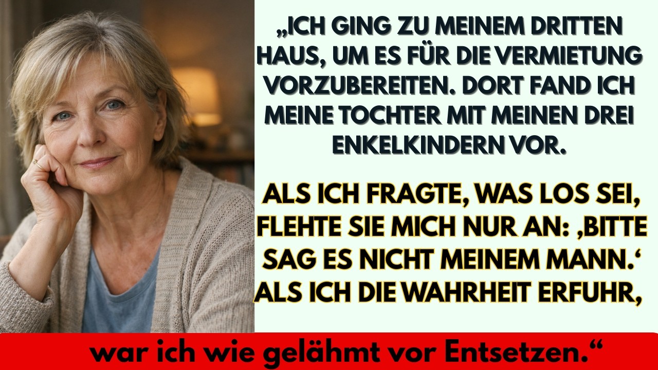 Ich fand meine Tochter mit meinen Enkeln in meiner Wohnung; sie bat: „Sag es nicht meinem Mann!“