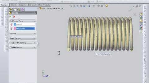 SolidWorks- video cylindrical coil spring