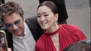 Gong Jun, Jean Michel Jarre and Gong Li on the red carpet in Cannes