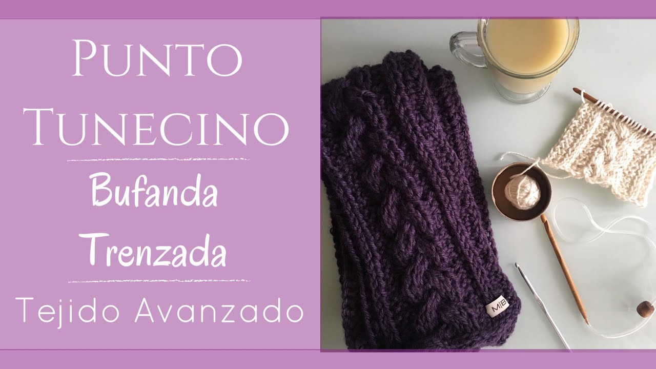 bufanda con punto tunecino