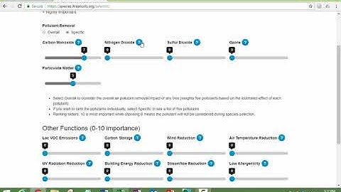 i-Tree Species Walkthrough