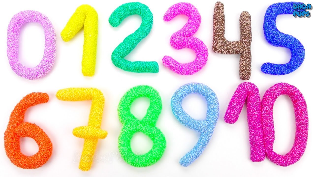 Squishy Glitter Foam Numbers 010Count 0 to 10 for kids Learn Colours