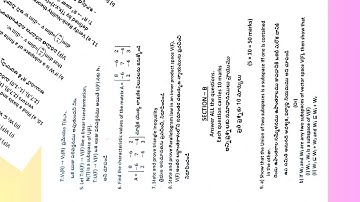SKU Degree 4th Sem Linear Algebra Maths Question paper 2022