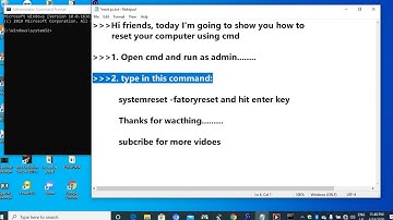 How To Factory Reset Any Computer Using Command Prompt.