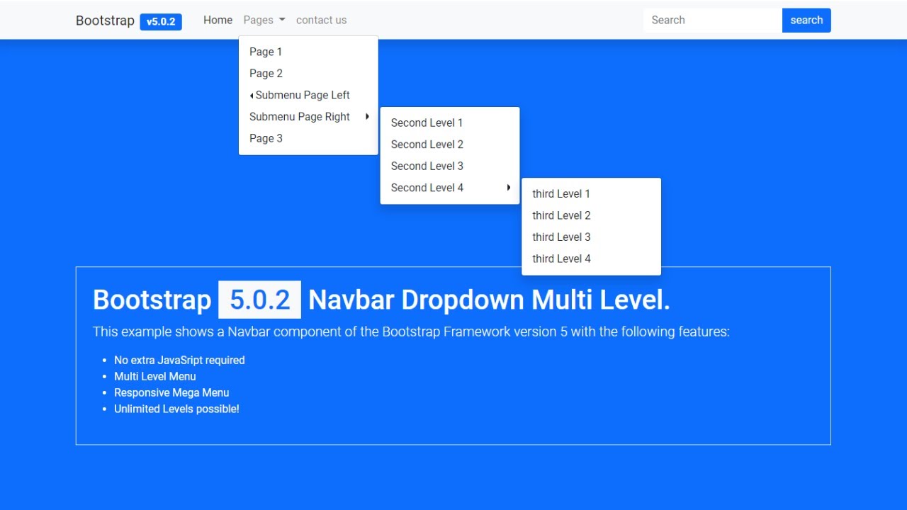 Responsive Multi Level Nested Dropdown Menu Nested Dropdown Using